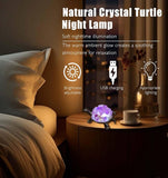 Natural Crystal Turtle Night Lamp Healing Crystal Bedroom Bedside Table Lamp USB Port Home Decor Women Men Gift