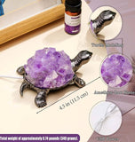 Natural Crystal Turtle Night Lamp Healing Crystal Bedroom Bedside Table Lamp USB Port Home Decor Women Men Gift