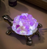 Natural Crystal Turtle Night Lamp Healing Crystal Bedroom Bedside Table Lamp USB Port Home Decor Women Men Gift