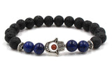 Lava Bead Power Bracelet With Fatima Palm Pendant