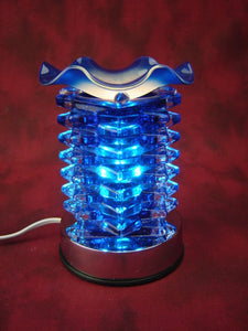 Glass Steps Aroma Lamp Blue, Clear, Black, Red or Purple