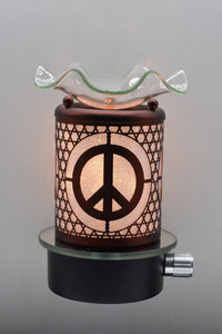 Peace Sign Plug-In Nightlight Oil/Wax Warmer Aroma Lamp