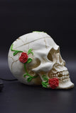 White Skull with Roses Aroma Lamp
