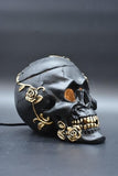 Black Skull with Roses Aroma Lamp
