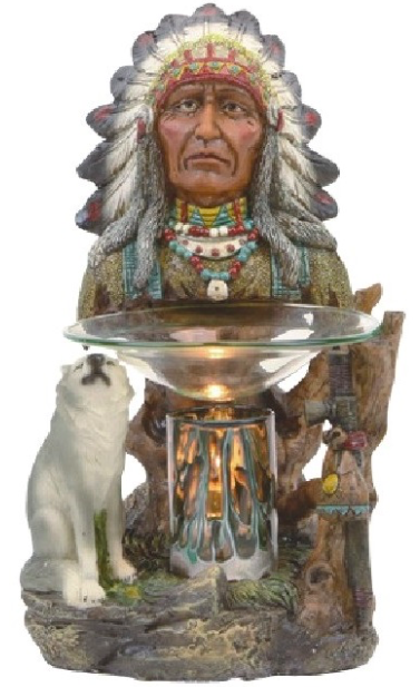 Native American Chief Wolf Aroma Lamp