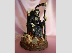 Grim Reaper on Throne Skulls Fragrance Aroma Lamp Oil Diffuser Wax Tart Candle Warmer